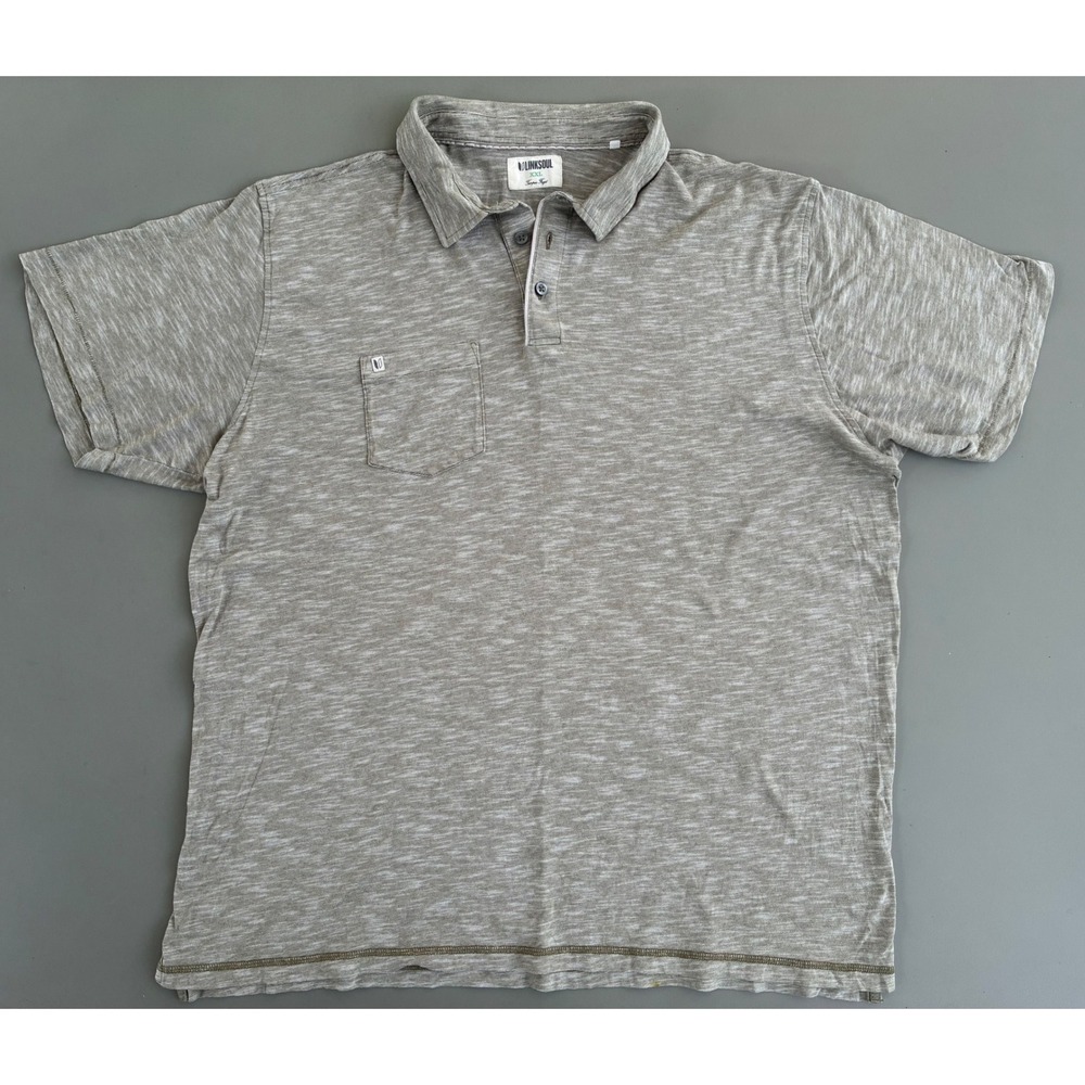 Linksoul Mens XXL Olive Green Knit Cotton Short Sleeve Polo Shirt
